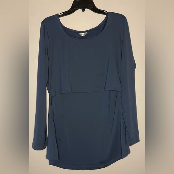 Kindred Bravely- Long Sleeve Navy Blue Stretch Nursing Top- Size XXL - see flaw! - Picture 3 of 8